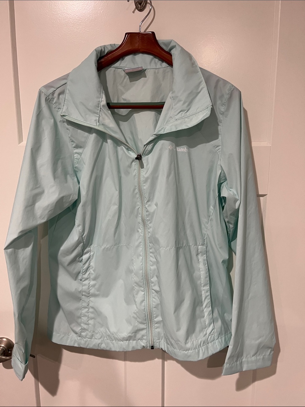NWOT Columbia Women's Light Blue Windbreaker Jacket Sz XL